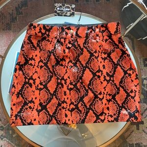 Orange snakeskin skirt